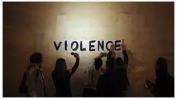 Violence - Behaviour involving physical force intended to hurt, damage, or kill someone or something.