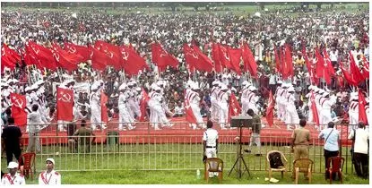 Suci c  targets trinamool  cpi m  at rally in kolkata