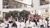 Students perform flash mob to celebrate aditya l1  chandrayaan 3 space missions  