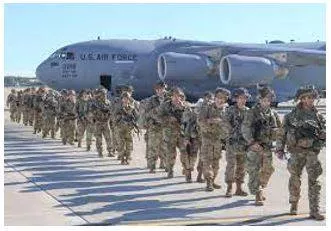 Deployed - To put soldiers or weapons in a position where they are ready to fight.