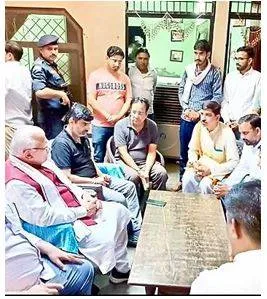 Haryana cm meets kin of bajrang dal member who died in nuh clash