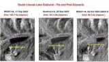 Sikkim flash floods  isro satellite images show south lhonak lake burst
