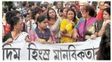 Protests in kolkata against acquittal of accused in 2013 rape murder case
