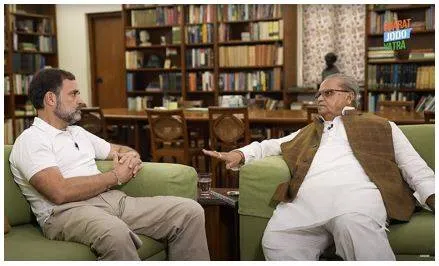 Rahul interviews satyapal malik  asks him about pulwama  adani