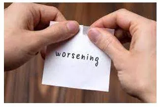 Exacerbated - To make something worse, especially a disease or problem.