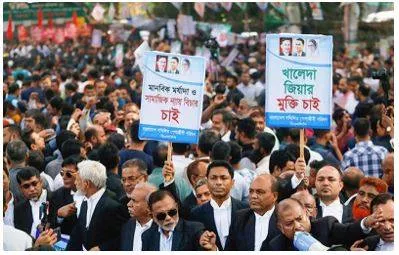 Bangladesh opposition party holds protest as it is set to boycott elections