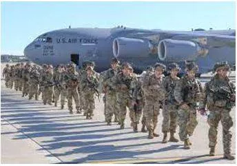 Deployed - To put soldiers or weapons in a position where they are ready to fight.