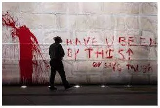 Vandalized - Deliberately destroy or damage (public or private property).