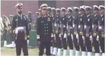 Chief of staff of royal saudi naval forces receives guard of honour in new delhi