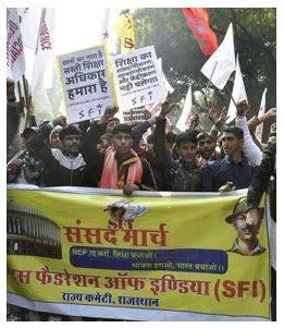 Students’ wings of india bloc parties seek nep withdrawal