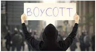 Boycotted - Withdraw from commercial or social relations with (a country, organization, or person) as a punishment or protest.