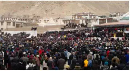 Why thousands of people have taken to the streets in ladakh