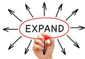 Expand - To become or to make something bigger.