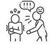 Intimidated - The action of intimidating someone, or the state of being intimidated.