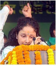 Teary kalpana soren makes political debut  blasts centre