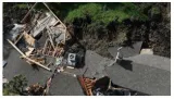 Los angeles mansions hit by a massive landslide  leaves two houses just on edge
