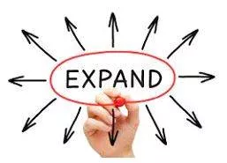 Expanded - To become or to make something bigger.