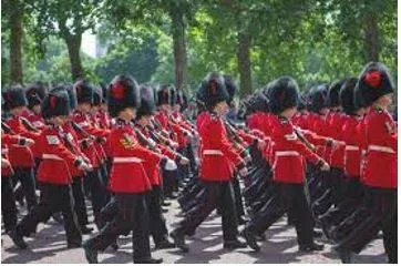 Cavalcade - A formal procession of people walking, on horseback, or riding in vehicles.