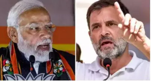 On pm's 'sent by god' comment  rahul gandhi says 'modi has been sent to help adani not poor'