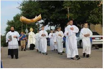 Processions - A number of people or vehicles moving forward in an orderly fashion, especially as part of a ceremony.