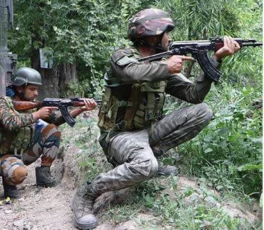 Four terrorists dead in encounter at kulgam  two soldiers feared killed