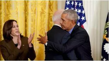 Kamala harris for president  as obama remains silent  aide highlights his favourite quote is  ‘i don’t want to…'