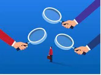 Scrutiny - Critical observation or examination. (जांच)
