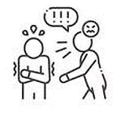 Intimidated - Feeling frightened or overawed, especially in order to make someone do what one wants. (धमकी) 