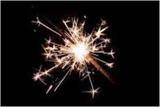 Sparked - Emit sparks of fire or electricity. (चमकना) 