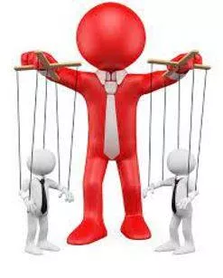 Dominated - Having power and influence over others. (प्रभुत्व वाला) 