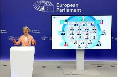 Eu chief unveils new right leaning commission with women in top roles