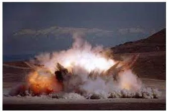 Detonated - The action of causing a bomb or explosive device to explode.