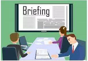 Briefed - Instructions or information that you are given before something happens.