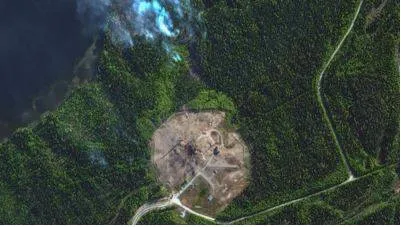 Failed test of russian rs 28 sarmat missile captured in satellite imagery