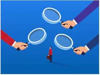 Scrutiny - Critical observation or examination. (जांच)