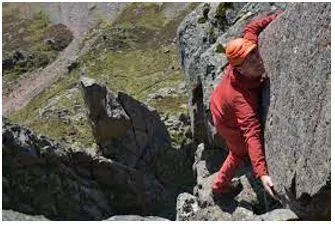 Scrambled - To move or climb quickly but with difficulty, often using your hands to help you. (संघर्ष) 