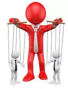Dominated - Having power and influence over others. (प्रभुत्व वाला) 