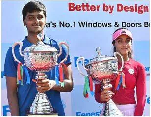 Rethin  vaidehi win national tennis crowns