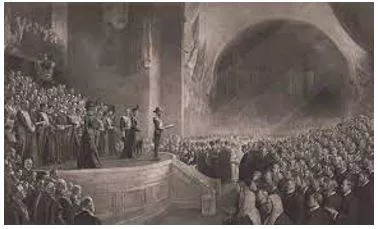 Federating - A group of states with a central government but independence in internal affairs. (संघ) 
