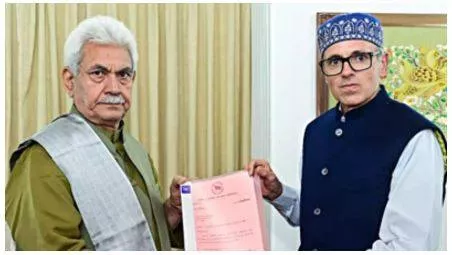 Lg invites omar abdullah to take oath as cm wednesday