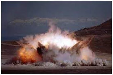 Detonated - The action of causing a bomb or explosive device to explode.