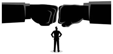 Clashing - Meet and come into violent conflict.