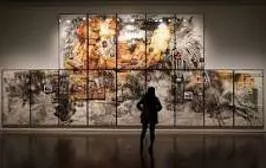 Exhibit - Publicly display (a work of art or item of interest) in an art gallery or museum or at a trade fair.