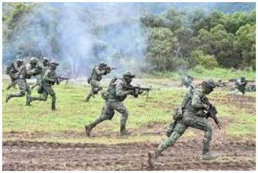 Invasion - An instance of invading a country or region with an armed force. (आक्रमण) 