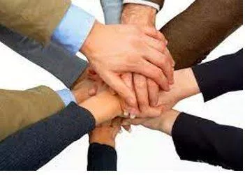 Coalition - A temporary alliance for combined action, especially of political parties forming a government. (गठबंधन)