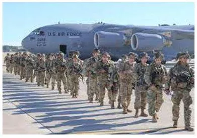 Deployed - To put soldiers or weapons in a position where they are ready to fight.