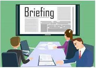 Briefing - Instructions or information that you are given before something happens.