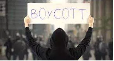 Boycotted - Withdraw from commercial or social relations with (a country, organization, or person) as a punishment or protest. (बहिष्कार करना)