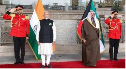 Narendra modi in kuwait  pm receives guard of honour on day 2  lauds india's ties with gulf nation 