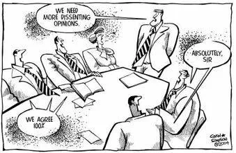 Dissent - Showing a strongly different opinion on a particular question, especially an official suggestion or plan, a legal decision, or a popular belief.